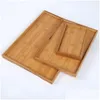 Rätter tallrikar rec naturlig bambu som serverar bricka te cotare trays förvaring pall fruktplatta dekoration mat trärektangar 6 storlek bh2 otz4h