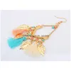 Dangle Lustre Nouveau Design Long Gland Boucles D'oreilles Charme Plume Pendentif Pour Les Femmes 4 Couleurs Drop Delivery Bijoux Dhgarden Dhzjm