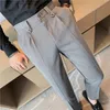 Mens Pants British Style Autumn Solid High Quality Dress Men Slim Fit Casual Office Byxor Formell Social Wedding Party Suit 230414