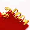 Anéis de casamento luxo latão banhado a ouro jóias vietnã areia anel feminino moda coreano criativo personalizado pequeno