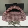 2023 New King Water Diamond Live Broadcast Full Diamond Women's Diamond Bag Dinner Bar Handväska One Shoulder Chain Bag Påsar 231114