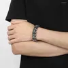 Braccialetti con ciondoli Bracciale con teschio in acciaio inossidabile stile vintage HaoYi per uomo, cinturino per orologio colorato, regalo di gioielli