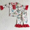 Clothing Sets baby girls clothes set wholesale children's clothing Christmas kids designer clothes girls boutique bell bottom outfits 231114