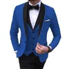 Ternos masculinos Blazers Homens Formais Ternos para Festa de Casamento Negócio Preto Xaile Lapela Um Botão Slim Fit 3 PCS BlazerVestPantsFashion Costume Homme 231114