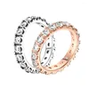 Кольца кластера 2023 925 Серебряное сверкающее кольцо вечности для женщин на день рождения, день матери, ювелирное изделие, подарок