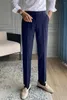 Men's Suits 2023 Spring And Summer Ankle Length Pants Men Slim Work Jogging Social Formal Suit Trousers Male Brand Korea Style Size T86