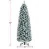 Christmas Decorations Easyfashion 6 Ft Artificial Tree Holiday Decoration Prelit Flocked Pencil with Foldable Stand Green 231113