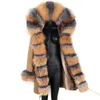 Womens Fur Faux Natural Real Fox Jacke Coat Collar Cuff Hooded Short Parka Long Camouflage Winter Jacket 231113