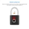 FreeShipping Keyless USB Rechargeable Door Lock Fingerprint Smart Padlock Quick Unlock Zinc alloy Metal Self Developing Chip Fcrkc