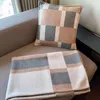 Heavy upgrade luxury blanket throw pillow cushion H letter cashmere blanket shawl cover blanket air conditioning quilt