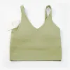 LLU2024 Damen Yoga Bra aus Align Tank Top Sommer U-förmiger Stahlring Freie Innenkissen Kissen Frauen Fitness Ärmel und Fitness Yoga Fashion Top