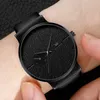 Wristwatches Luxury Top Brand Men's Watch Simple PU Leather Belt Analog Quartz Fashion Leisure Men Watches Reloj Hombre Drop