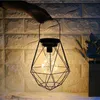 Nattljus kreativa järnbordslampa ihåliga geometrisk diamantformning av läsningslampa Vintage LED Night Lamp för sovrummet Bedside Desk Nattljus Q231114