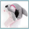 Cat Comples Soft Plush Pet Hat for Dog Chinten Puppy Party Costume Asced Complement Clearty Po PO Prop Cap Warm 9 Designs Shark Bunny D Dhr3U