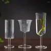 マグカップゴブレットデザイン耐熱ガラスグリーンティーカップワインカクテルシャンパンフルートドリンクウェア