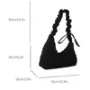 Evening Bags Women Pleated Clutch Purse Soft Drawstring Strap Puffer Bag Solid Color Casual Armpit Large Capacity Tote Handbags