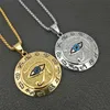 Pendant Necklaces Ancient Egypt The Eye Of Horus Pendant Necklaces For Women And Men Gold Color Stainless Steel Round Jewelry Dropshipping T230413