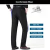 Mens Pants Style Autumn Winter Slim Casual Fashion Business Stretch Trousers Men Brand Straight Pant Black Navy Plus Size 230414