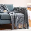 Blankets Home el Pure Cotton Bedding Office Sofa Knitted Cover Blanket With Tassel Tapestry For Bed Airplane Travel Decor Blankets 230414