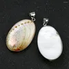 Hänge halsband naturliga små zeelands vita abalon havskal polerad paua oval halsband örhängen charms diy kvinnas smycken