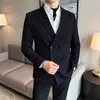 Ternos masculinos 2023 britânico maduro negócios casual blazer retro duplo breasted magro vestido de casamento jantar festa dança casaco