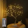 Bordslampor LED Sparkly Tree Table Lamp Fjärrkontroll Artificiella träd nattlampor Trädskrivbordslampor Semesterbelysning R231114
