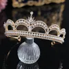 Clipes de cabelo Barrettes Barroce Pearl Coroa Coroa de noiva Mulher Mulher Rhinestone Crystal Tiaras Bride Party Crowns Acessórios