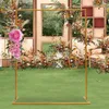 Decorative Flowers Wreaths Wedding Arch Square Iron Balloon Frame Metal Wrought Flower Stand Rack Birthday Party Decoration Supplies 230414