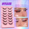 Makeup Tools Groinney 7 Par Eyelashes 3D Natural False Lashes Fluffy Soft Cross Manga Wispy Eyelash Extension 230413