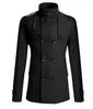 Jaquetas masculinas Mens Double Breasted Casaco de Algodão 2023 Mistura de Lã de Inverno Cor Sólida Casual Negócios Moda Slim Trench Jacket Homens Roupas 231113