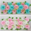 Decorative Flowers Useful Long Lasting Simulation Flower Green Leaves Artificial Row DIY Wedding T Stage Decoration