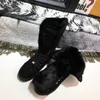 Frauen Stiefel Winter Schnee Stiefel Wildleder Echtpelz Rutschen Leder Wasserdichte Winter Warme Kniehohe Stiefel Mode Frau Schuhe EU42 06