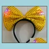 Party Hats Sequins Led Headband Light Up Hat Luminous Flashing Blinking Favors Christmas Halloween Club Stage Fancy Dress Props Drop Dhny8