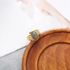 Cluster Rings In Grey Natural Stone Inlay For Women Fashion Stainless Steel Gold Plated Open Ring Wedding Jewelry Buy Wholesale Lots