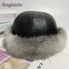 BeanieSkull Caps Chapéu de Coelho Mulheres Inverno Fofo Quente Coelho Fur Beanie Chapéu Homens Mulheres Caps De Couro Real Pele Ao Ar Livre Chapéu De Neve 231113