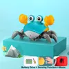 Électrique/RC Animaux Induction Évasion Crabe Rampant Éviter Automatiquement Les Obstacles Jouets Bébé Animaux Électroniques Musical Éducatif Tout-Petit Enfants Cadeau 230414