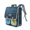 School Bags Fashion Plaid Schoolbag For Kids Lightweight Waterproof Shoulders Orthopedic Backpacks 2023 Children Japanese