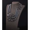 Shensui Grey Pearl Multi Layered Short Clavicle Necklace Exaggerated Fashion Ornament for Women