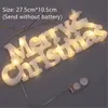 Decorative Objects Figurines Christmas Decoration Year Xmas Merry LED Letter Tag Light String Fairy Garland Home Noel 231114