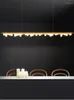 Pendant Lamps Long Bar LED Light Aluminum Acrylic Horizontal Hanging Lamp Dining Room Kitchen Modern Nordic Lighting