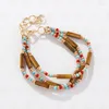 Strand One Czech Glass Beads And Semi-Precious Synthetic Stone Bracelet (BE1136)