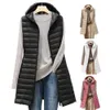 Women's Vests Lightweight Padded Women Vest Women Thermal Down Jacket Stylish Women's Winter Vest Coat Padded Hooded Mid-length for Warmth 231114