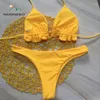 Damenbadebekleidung Nuoneko Sommer Sexy Bikini Set Frauen Zweiteiler Badeanzug Strand Split Surfen Schwimmen Beachwear BKN06