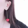 Boucles d'oreilles pendantes Be 8, rouge, amour, forme de cœur, Simple, accessoires de fête pour filles, Bijoux d'été coréens pour femmes, E891
