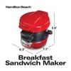 Outra cozinha Bar de jantar Hamilton Beach Breakfast Sand Maker Red 25476 231113