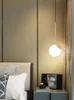 펜던트 램프 북유럽 침대 옆 샹들리에 침실 조명 현대 미니멀리스트 식당 램프 바 긴 줄 싱글 헤드 작은 교수형