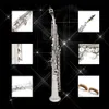 Soprano Saxofon Straight BB Carved White Shell Brass Body Professional Performance Sax Set