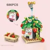 Blokken Creatieve Aardbei Kersenbloesem Vlezige Plant Bonsai Gebouw Mini Bloem Woondecoratie Schattig Meisje Cadeau Kinderspeelgoed 231114