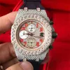 AP Moissanite Diamond Watch Iced Out Watches Pass Diamonds Test Yellow Gold Mixed Silver Case Top Quality Mechanical Eta Mechaincal Chronograph Mens Wri