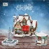 Blocks Loz Christmas Gift Winter Town Santa Claus Village Model Building Block Toys Tree Sled Car Puzzle Set For Kids Xmas 231114